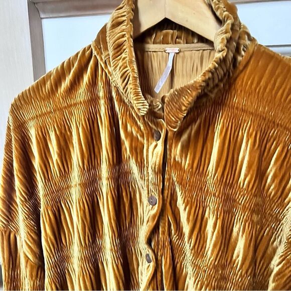 Free People My Best Velvet Blouse in Spiced Ginger XS NWOT - Picture 7 of 15